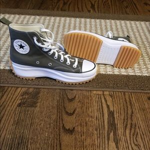 Authentic Khaki Converse Run Star Hike Hi Tops